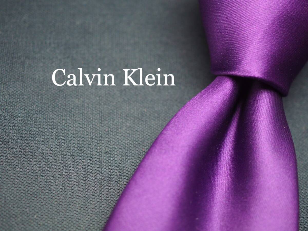 美品【Calvin Klein カルバンクライン】 G1013 パープル ブランド ネクタイ 古着 良品 転売 仕入拍卖