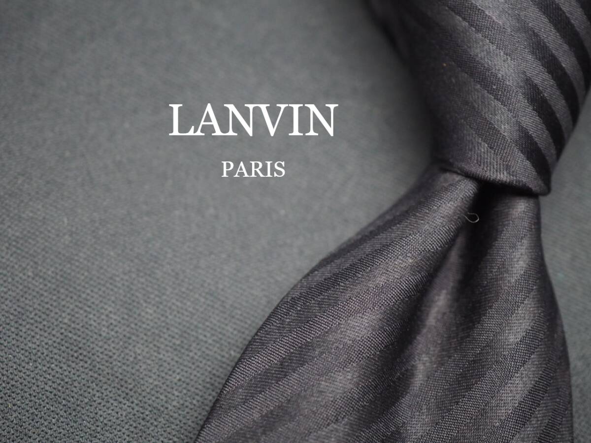 【LANVIN ランバン】 G1065 ブラック系 SILK ブランド ネクタイ 古着 良品 転売 仕入拍卖
