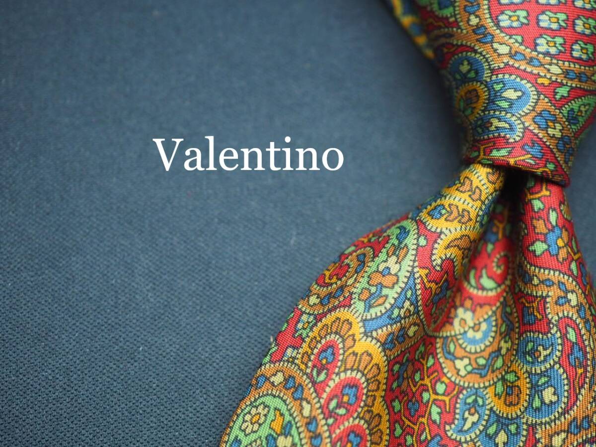 美品【VALENTINO ヴァレンティノ】 G1121 ペイズリー SILK ブランド ネクタイ 古着 良品 転売 仕入拍卖