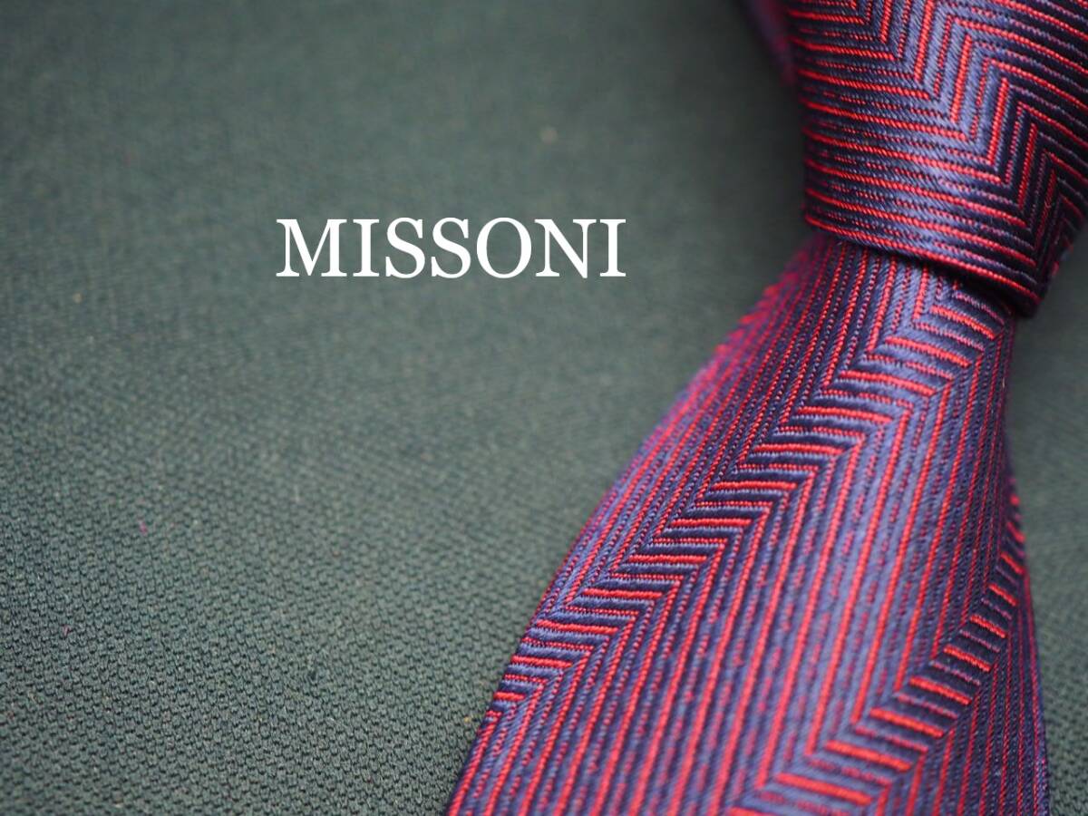 美品【MISSONI ミッソーニ】 G1154 細身 SILK ブランド ネクタイ 古着 良品 転売 仕入拍卖