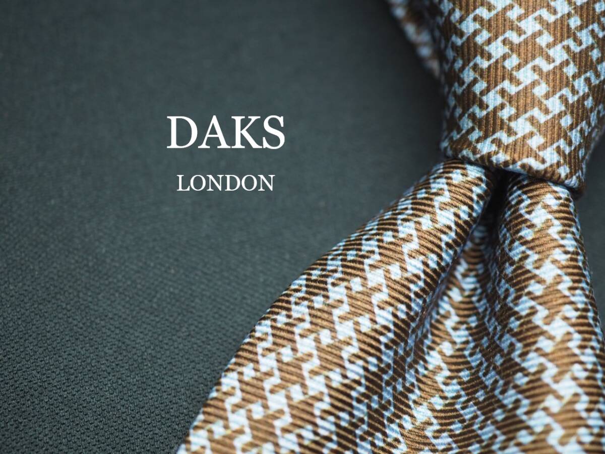美品【DAKS ダックス】 G1173 ブラウン系 SILK ブランド ネクタイ 古着 良品 転売 仕入拍卖