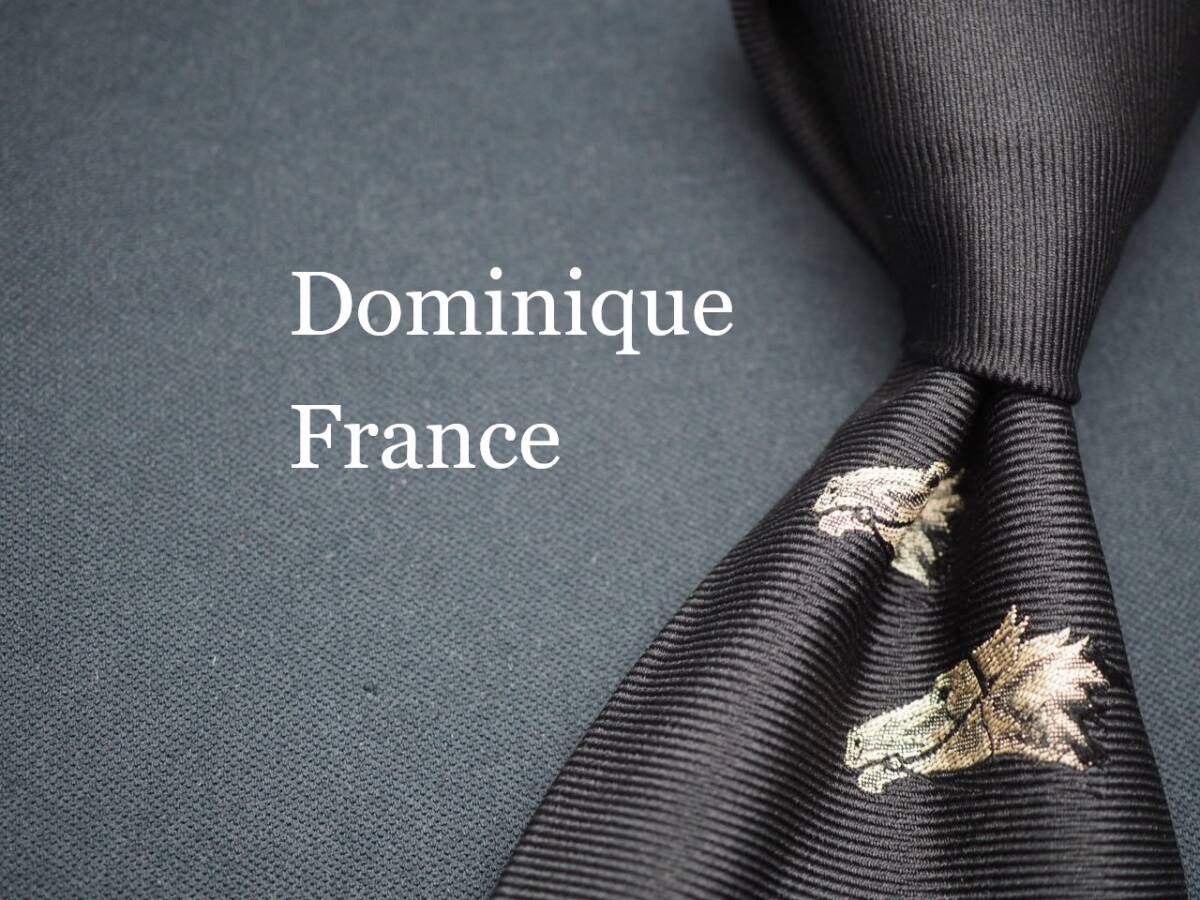【DOMINIQUE FRANCE ドミニク フランス】 G1268 ブラック系 SILK ブランド ネクタイ 古着 良品 転売 仕入拍卖