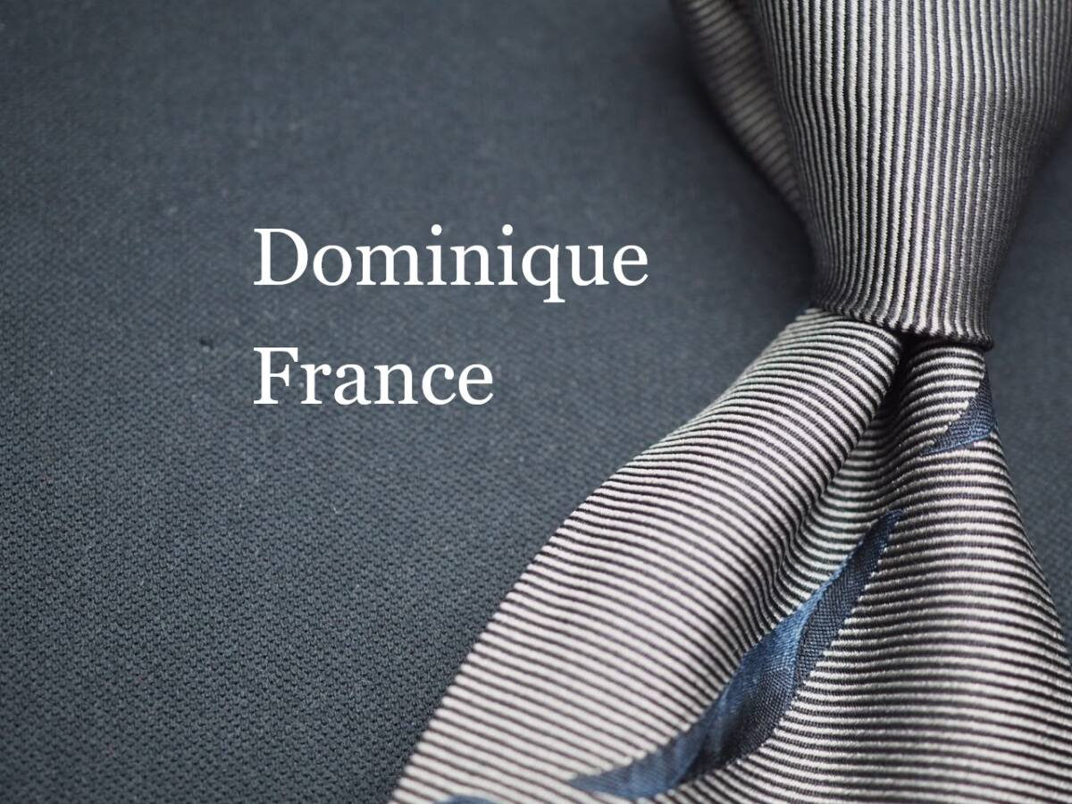 【DOMINIQUE FRANCE ドミニク フランス】 G1275 グレー系 SILK ブランド ネクタイ 古着 良品 転売 仕入拍卖