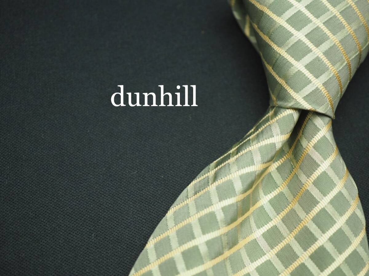 美品【dunhill ダンヒル】 G1436 英国製 シャンパングレー系 SILK ブランド ネクタイ 古着 良品 転売 仕入拍卖