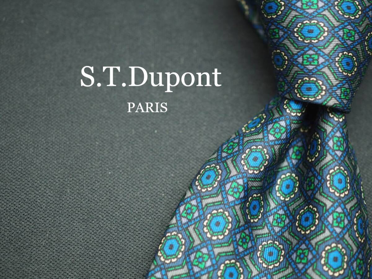 美品【S.T.Dupont デュポン】 G1442 FRANCE SILK ブランド ネクタイ 古着 良品 転売 仕入拍卖