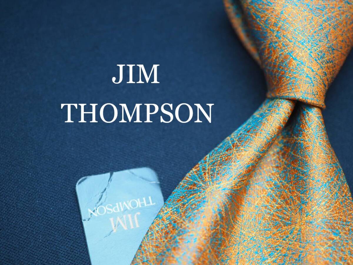 未使用品【JIM THOMPSON ジムトンプソン】 G1586 オレンジ系 SILK ブランド ネクタイ 古着 良品 転売 仕入拍卖