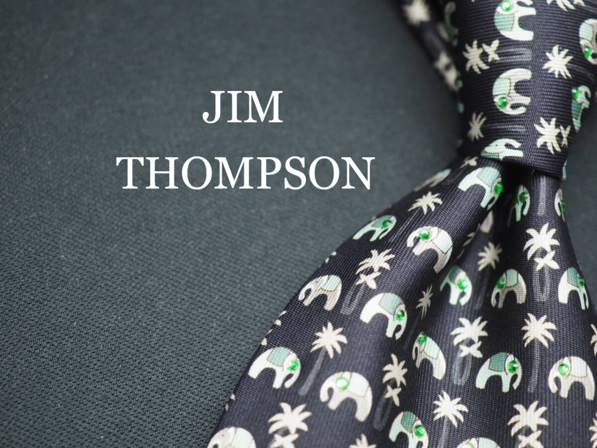 美品【JIM THOMPSON ジムトンプソン】 G1590 ブラック ラインストーン SILK ブランド ネクタイ 古着 良品 転売 仕入拍卖