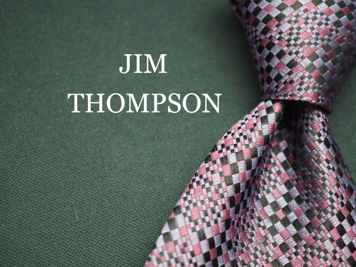 美品【JIM THOMPSON ジムトンプソン】 G1592 ワインパープル系 SILK ブランド ネクタイ 古着 良品 転売 仕入拍卖