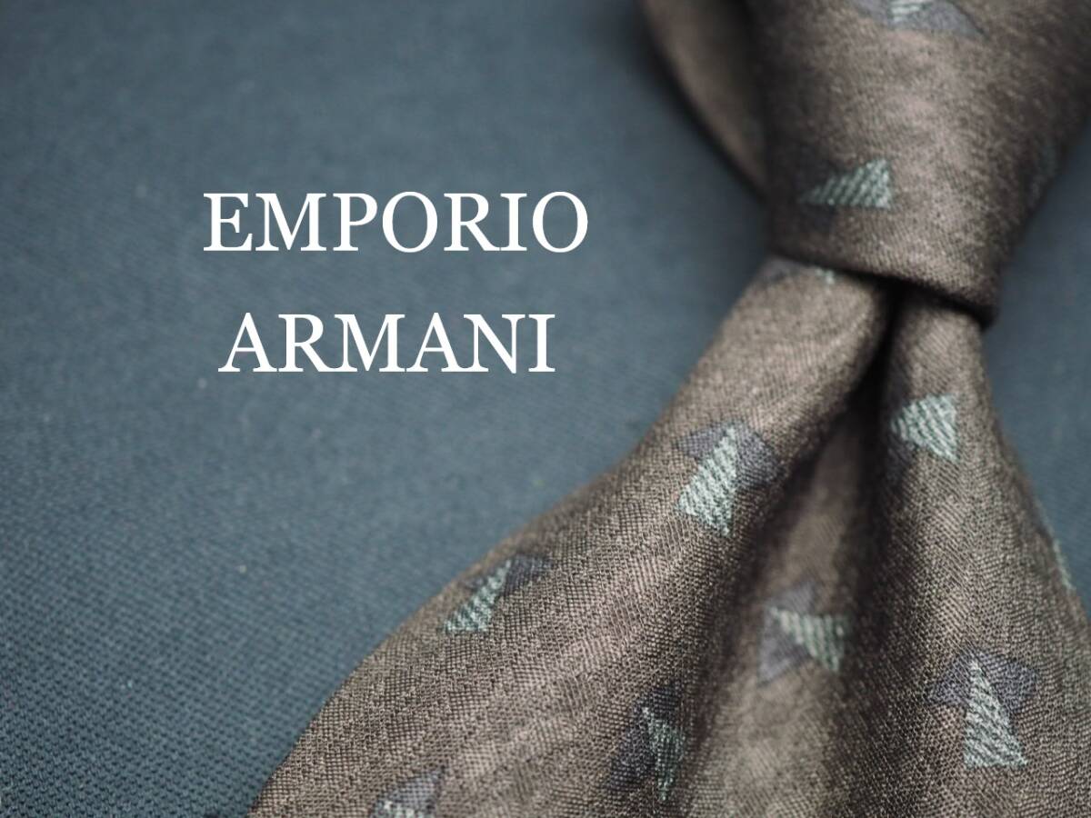 美品【EMPORIO ARMANI エンポリオアルマーニ】 G1657 ブラウン系 SILK ブランド ネクタイ 古着 良品 転売 仕入拍卖