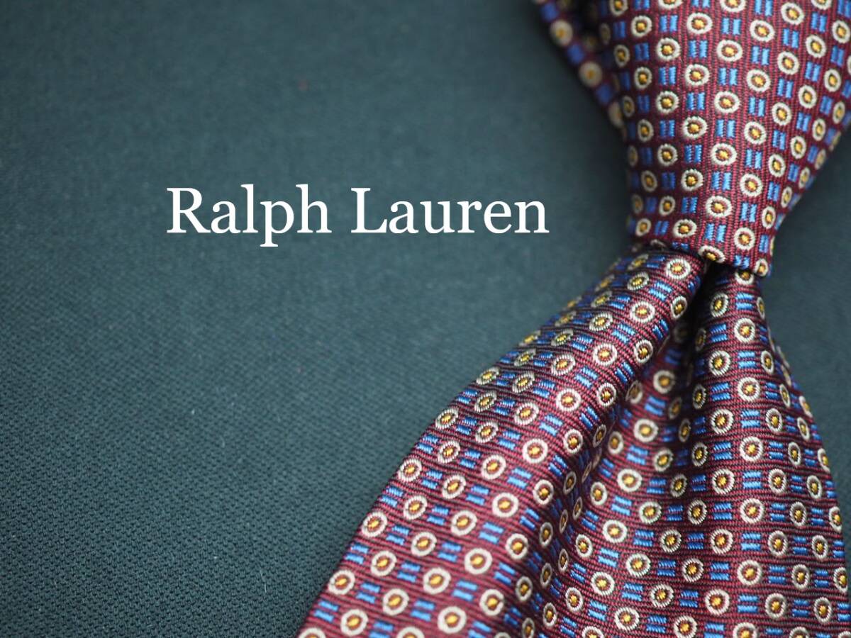 美品【Ralph Lauren ラルフローレン】 G1667 ワイン系 SILK ブランド ネクタイ 古着 良品 転売 仕入拍卖