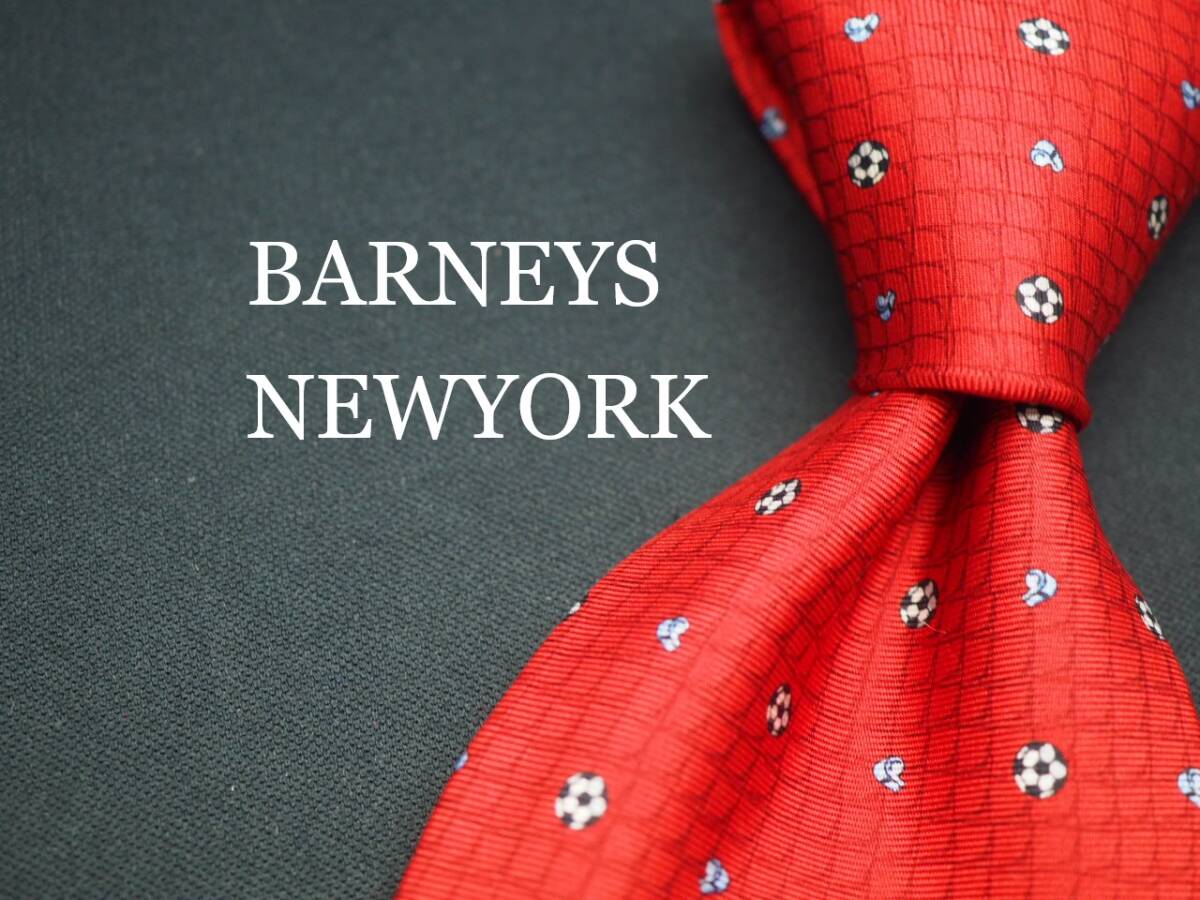 美品【BARNEYS NEW YORK バーニーズニューヨーク】 G1673 赤 サッカー SILK ブランド ネクタイ 古着 良品 転売 仕入拍卖