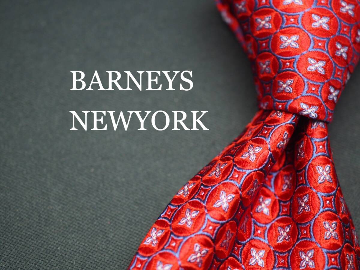 美品【BARNEYS NEW YORK バーニーズニューヨーク】 G1683 USA 赤系 SILK ブランド ネクタイ 古着 良品 転売 仕入拍卖