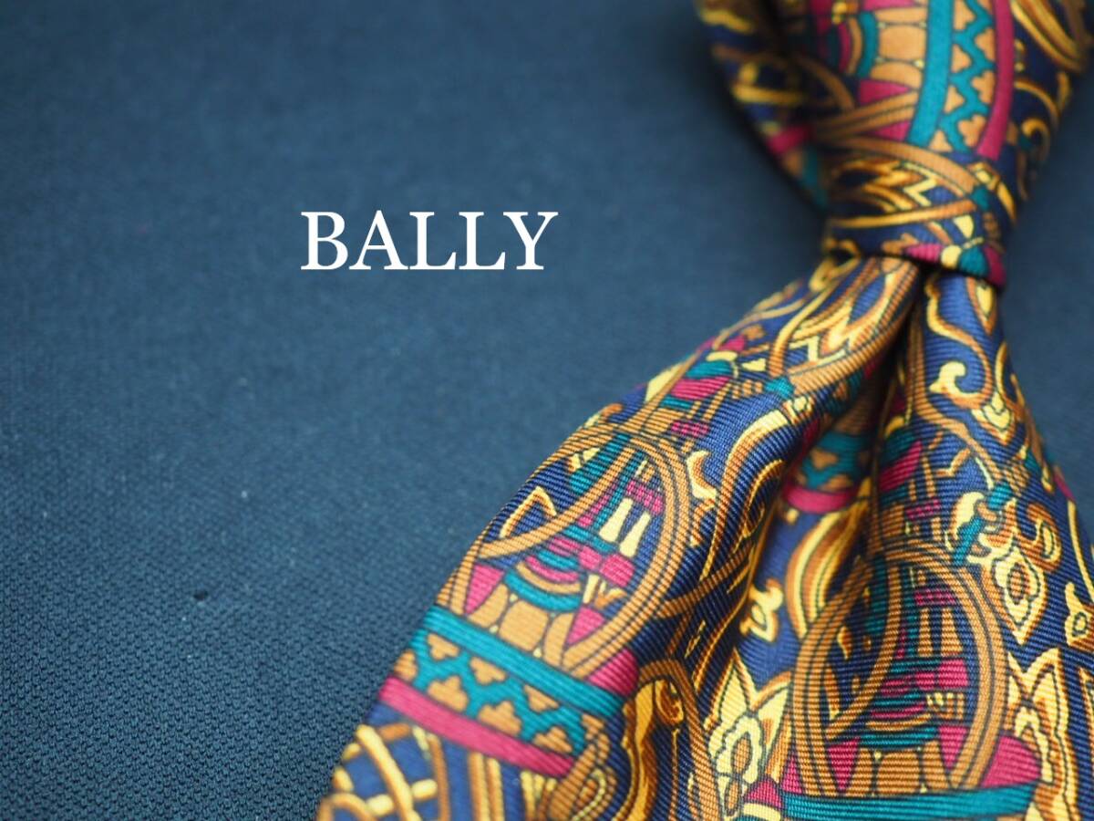 美品【BALLY バリー】 G1698 ITALY SILK ブランド ネクタイ 古着 良品 転売 仕入拍卖