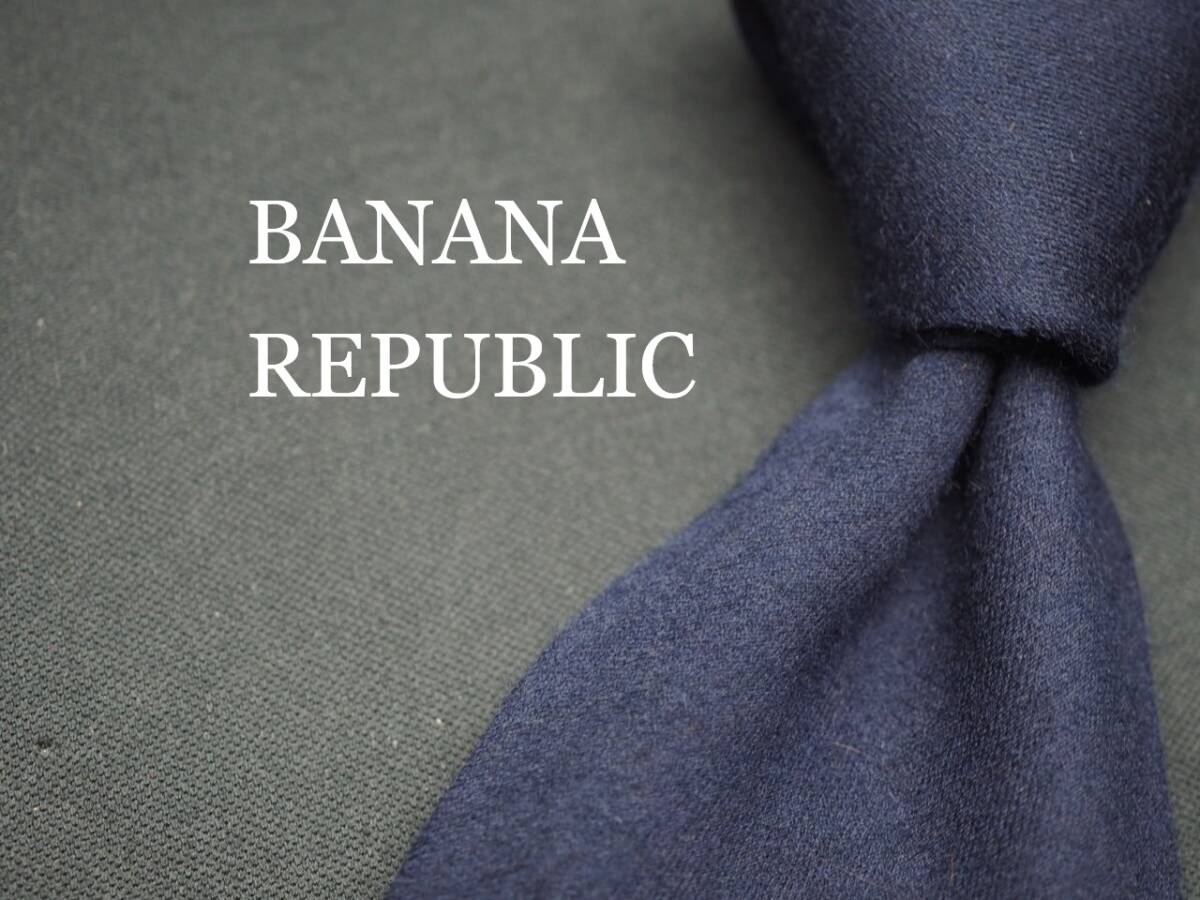 美品【BANANA REPUBLIC バナナリパブリック】 G1743 ネイビー WOOL SILK ブランド ネクタイ 古着 良品 転売 仕入拍卖
