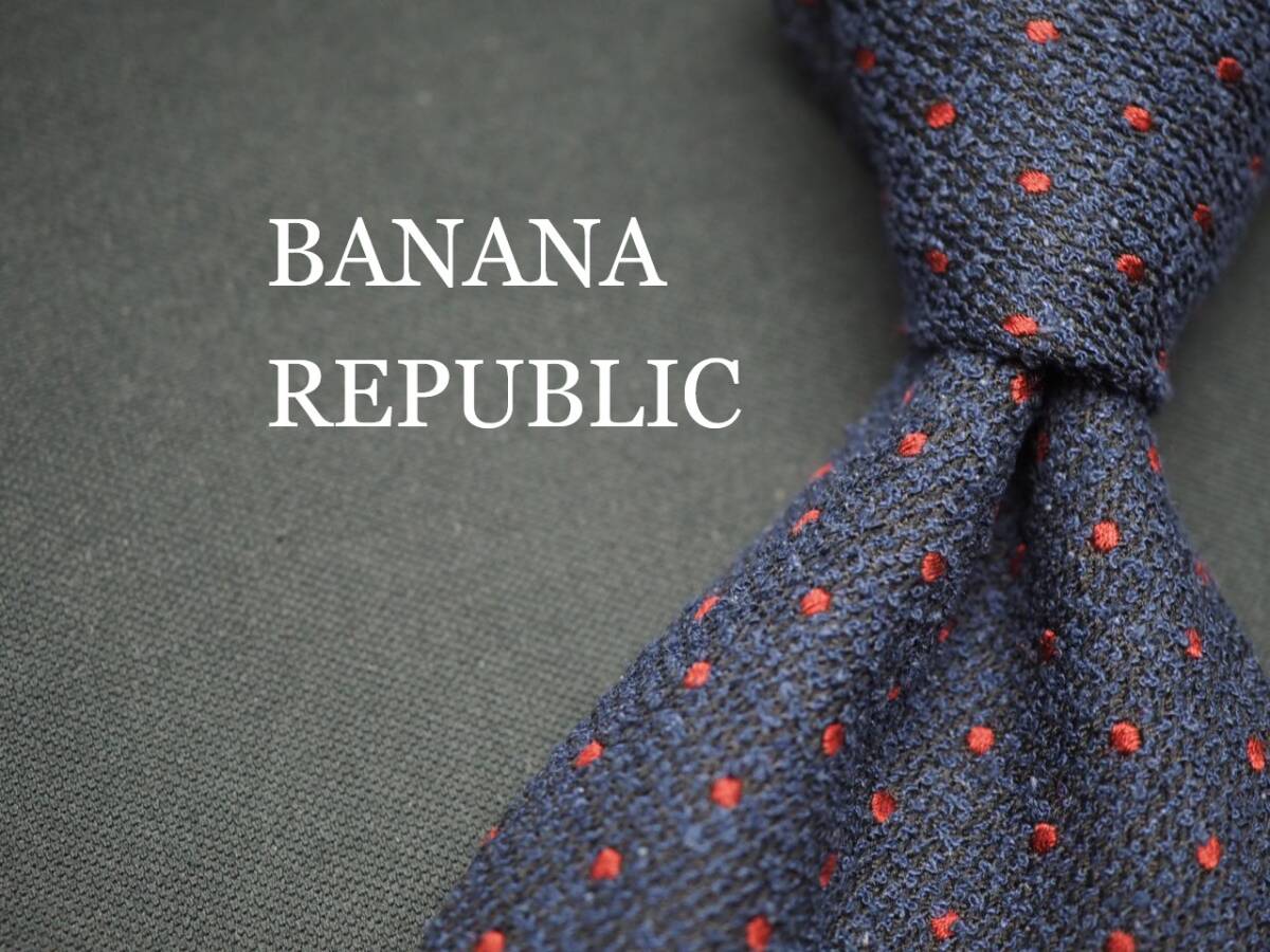 未使用品【BANANA REPUBLIC バナナリパブリック】 G1746 ネイビー系 SILK ブランド ネクタイ 古着 良品 転売 仕入拍卖