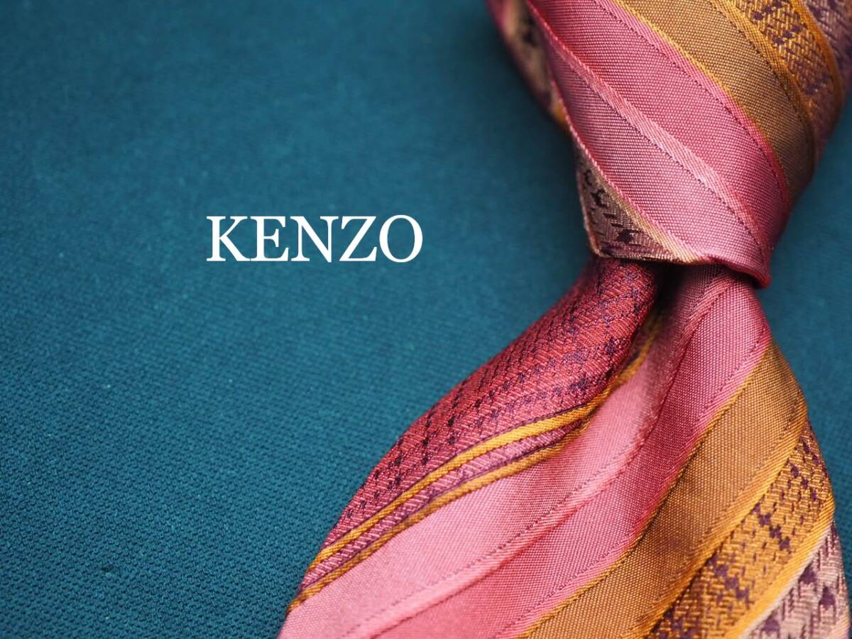 【KENZO ケンゾー】 G1778 ITALY 赤ワイン系 SILK ブランド ネクタイ 古着 良品 転売 仕入拍卖