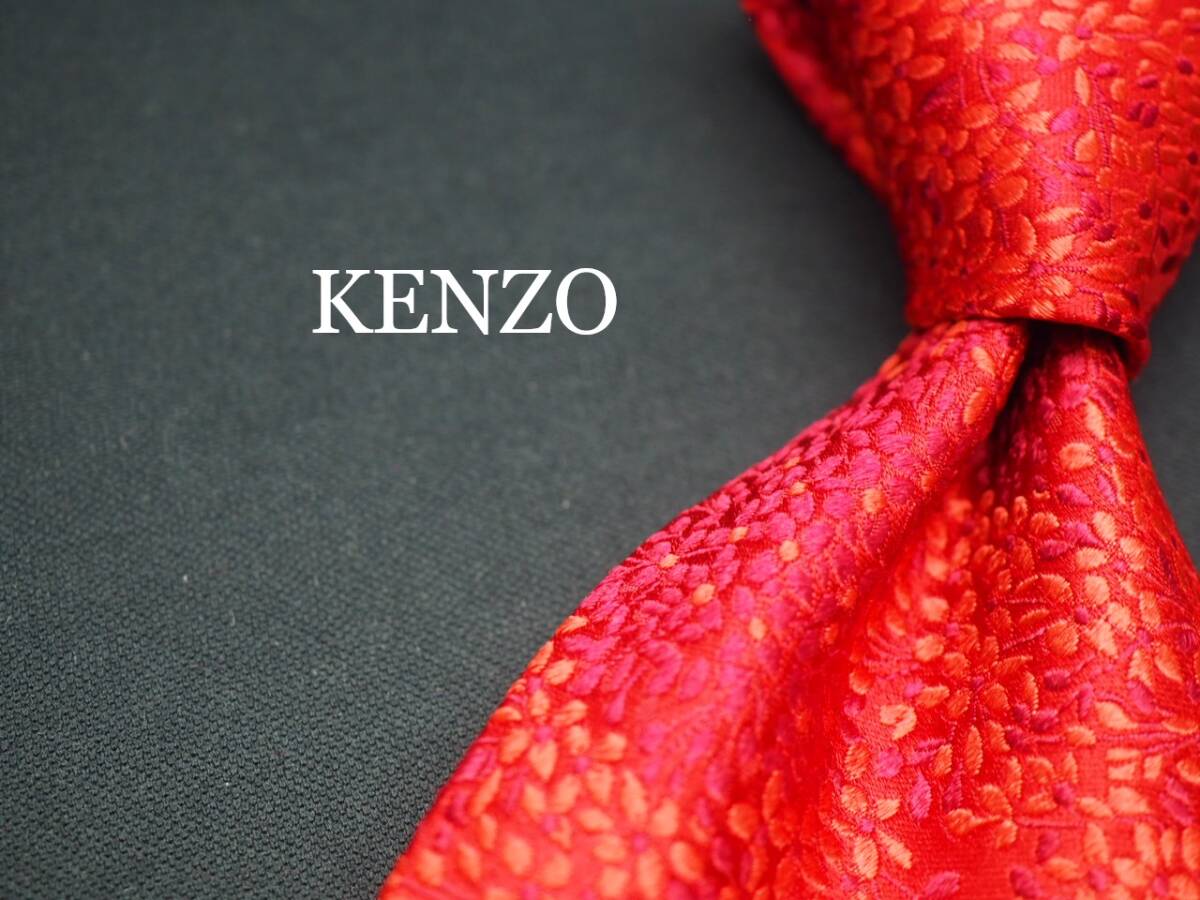 美品【KENZO ケンゾー】 G1799 ITALY 赤系 SILK ブランド ネクタイ 古着 良品 転売 仕入拍卖