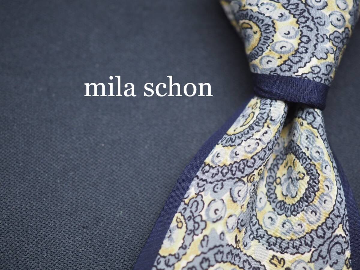 美品【Mila Schon ミラショーン】 G1815 SILK ブランド ネクタイ 古着 良品 転売 仕入拍卖