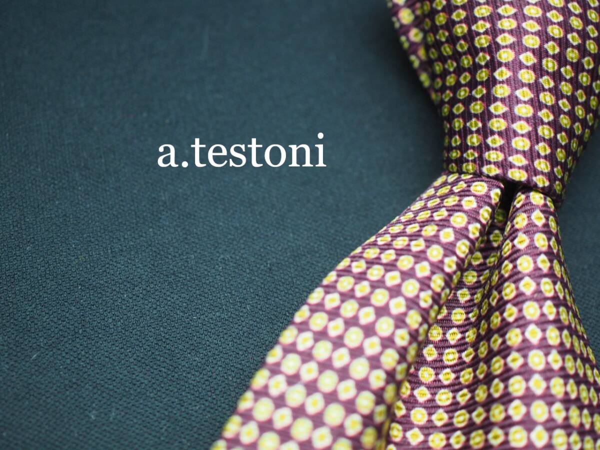 美品【a.testoni テストーニ】 G1925 SILK ブランド ネクタイ 古着 良品 転売 仕入拍卖