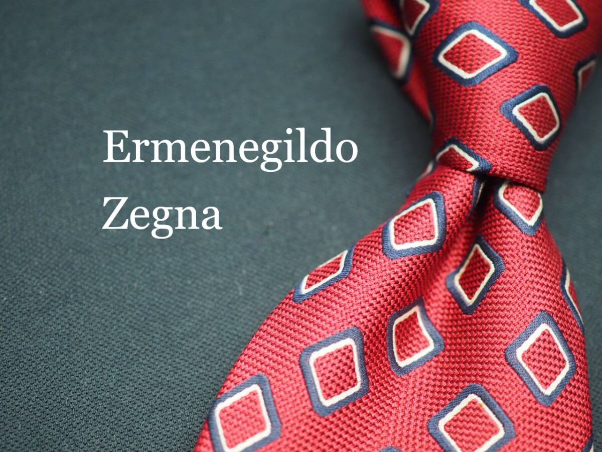 美品【Ermenegildo Zegna エルメネジルドゼニア】 G2149 赤系 SILK ブランド ネクタイ 古着 良品 転売 仕入拍卖