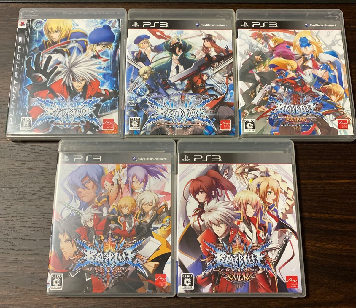 PS3版ブレイブルー5本セット ブレイブルー コンティニュアムシフト クロノファンタズマ エクステンド PS3 アークシステムワークス拍卖