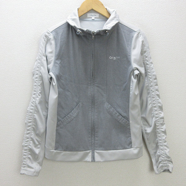 H■カルバンクライン/Calvin Klein golf フルジップブルゾン ゴルフウェア【L】灰色/LADIES■112【中古】拍卖