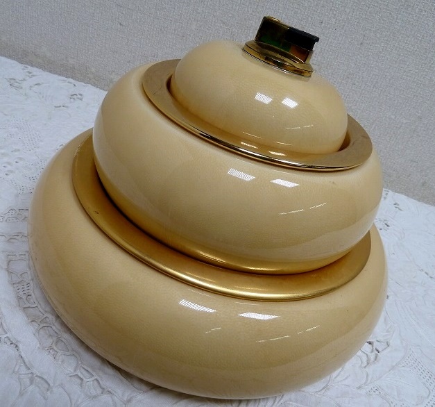 (☆BM)珍品 レア 昭和レトロ 三段式 灰皿 ライター付き 高さ19㎝ 重さ3.2kg アンティーク 喫煙 雑貨 グッズ リビング インテリア拍卖