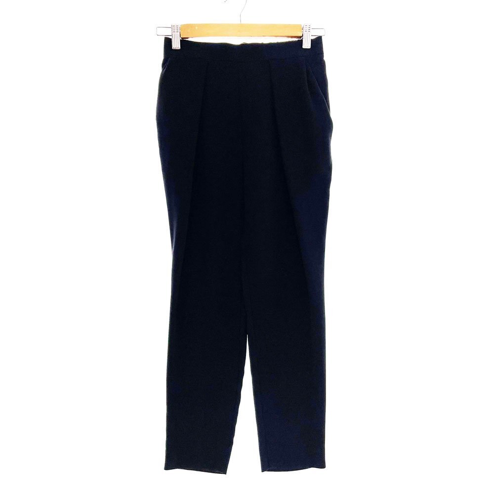 ★2018SS Liesse リエス 細身タックパンツ ウエストゴム サイズ2 レディース ネイビー セットアップ可 A0185FP252 1BA/94052拍卖