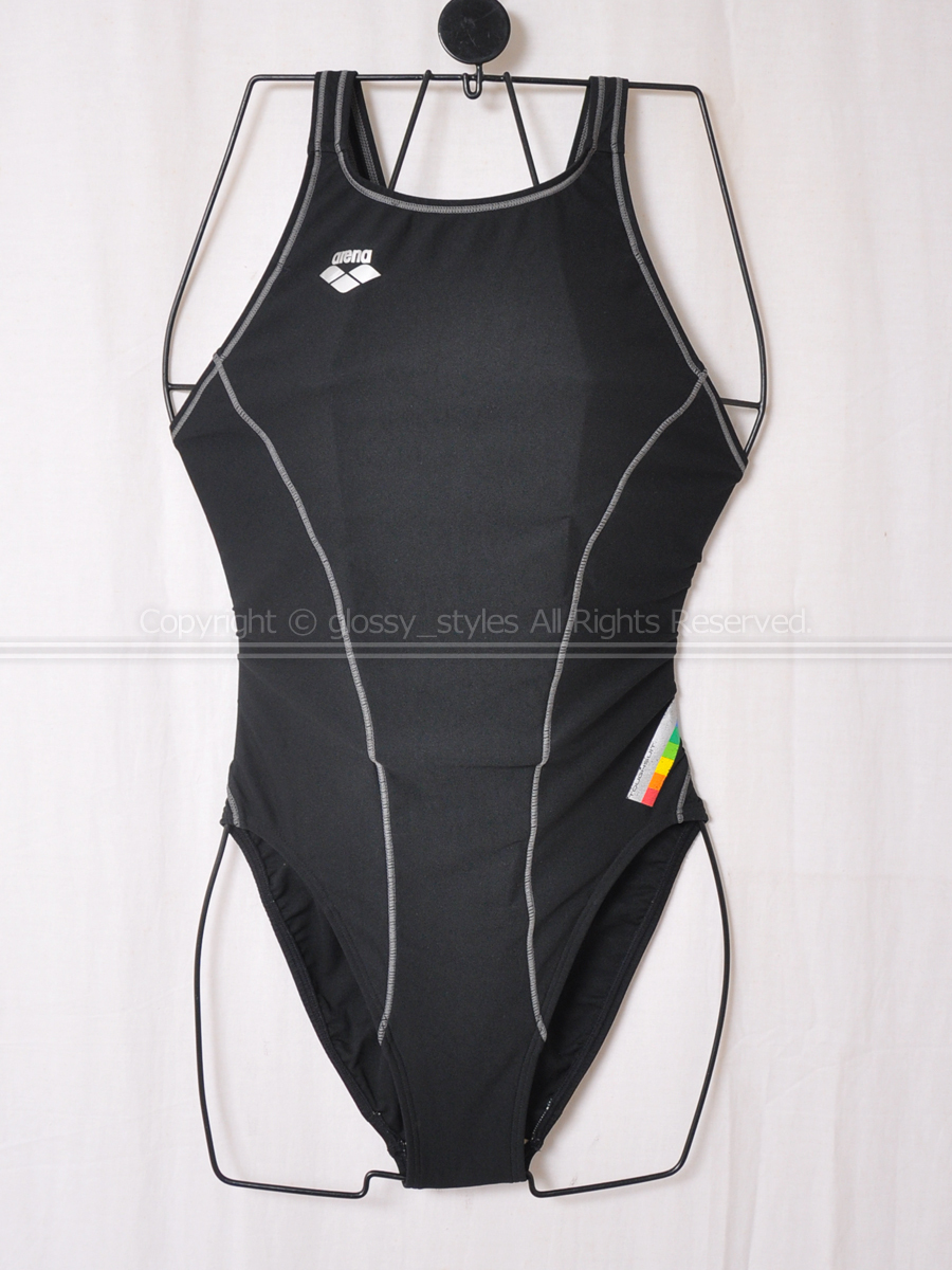 K2073-02■arena アリーナ タフスーツ スーパーストリーナ練習用水着 FSA-1630W ブラック×グレー M拍卖