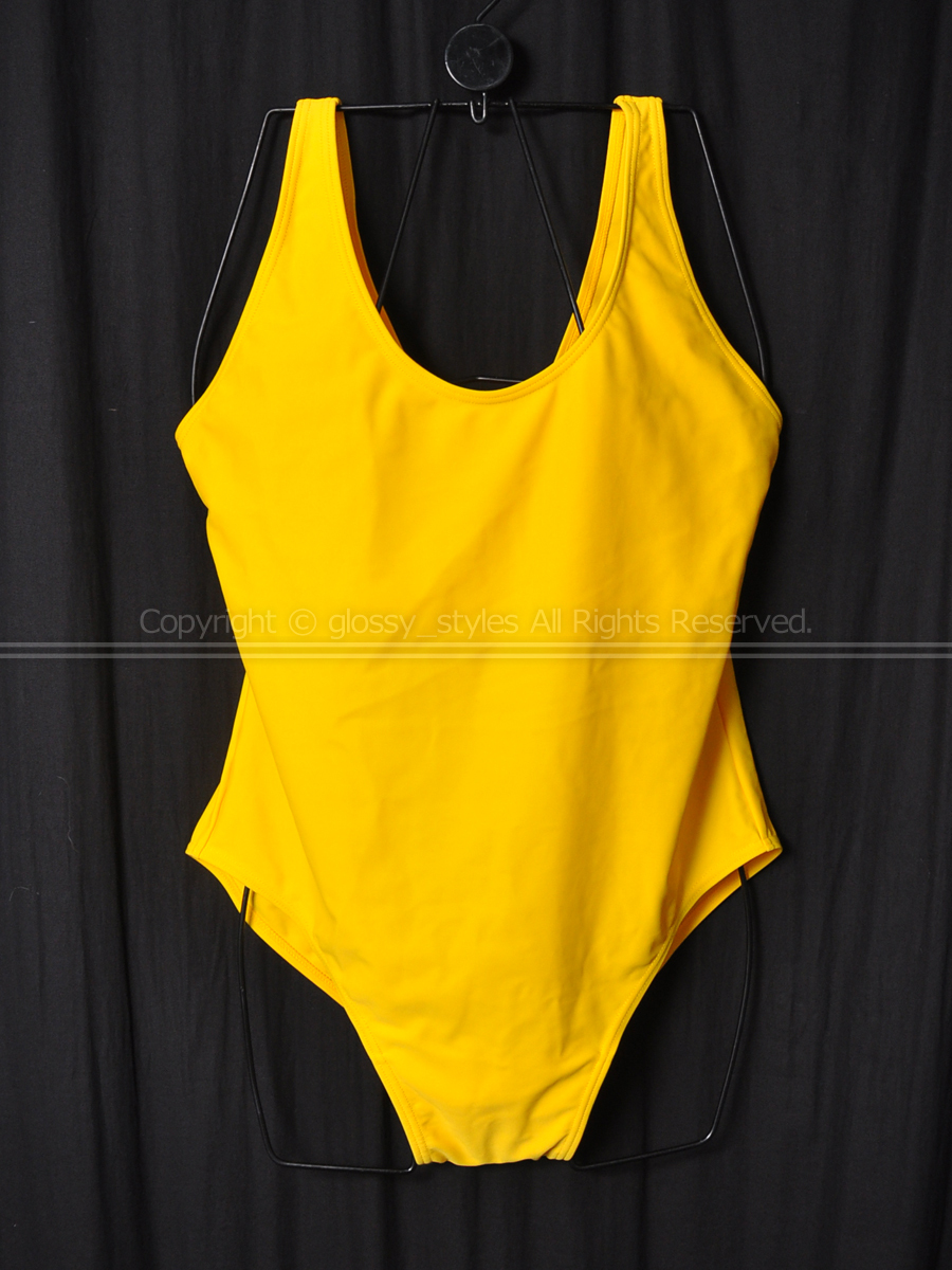 K2002-60■美品 特大 VOLTAGE ボルテージ タンク型スポーツワンピース水着 イエロー 4XL拍卖