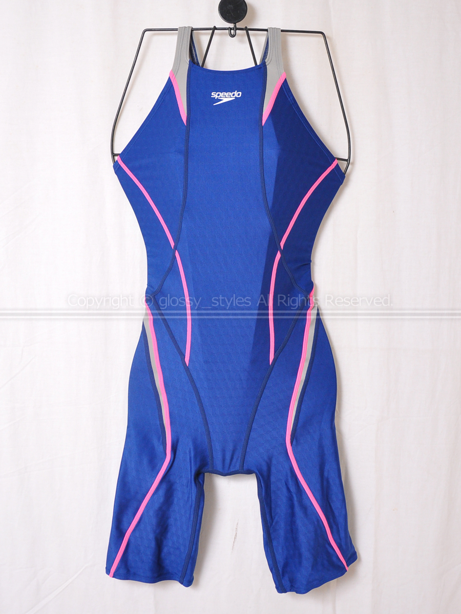 K2082-02■美品 speedoスピード FLEX Cube オープンバックニースキン Fina承認ハーフスパッツ競泳水着 SD46H03 CB L拍卖