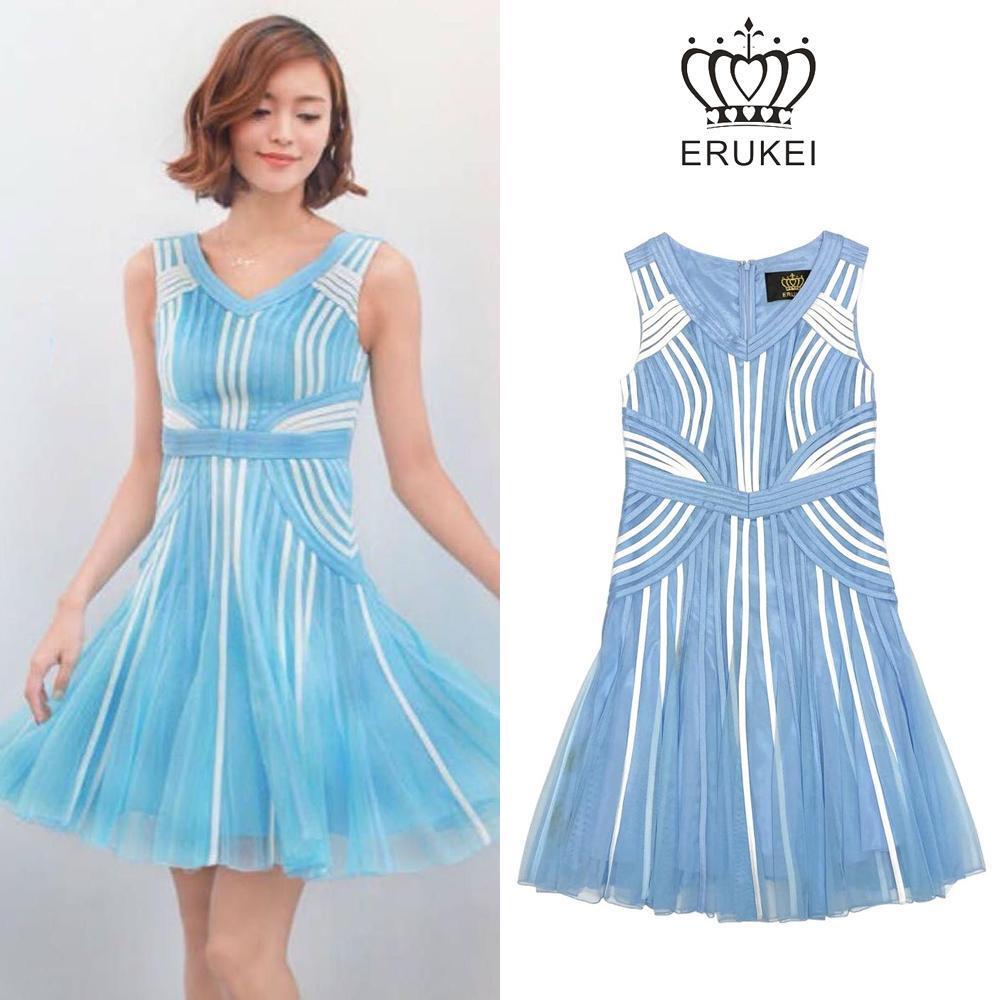 ERUKEI エルケイ ミニワンピースドレス ブルー sugar シュガー拍卖