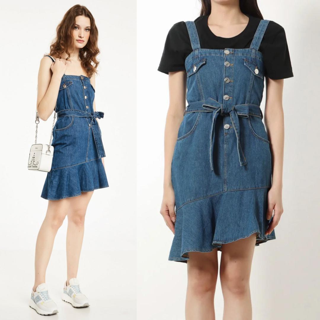 DENNY ROSE デニーローズ 裾アシメフリルデニムキャミワンピース拍卖