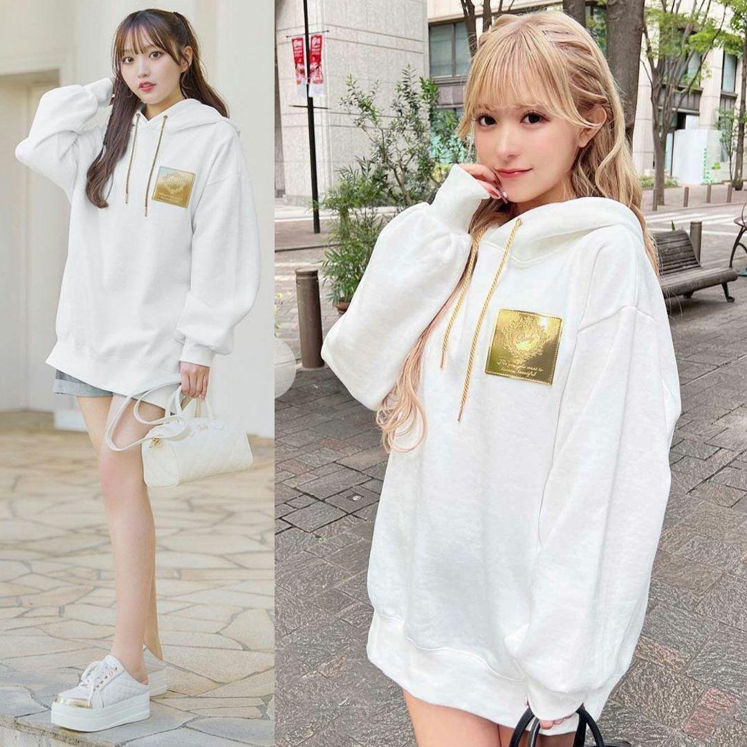 Rady レディー ゴールドレザーパッチフーディ パーカー ホワイト拍卖