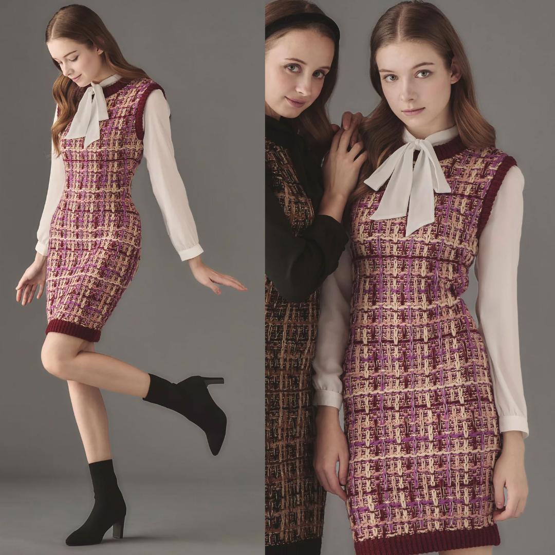 EmiriaWiz エミリアウィズ Sleeveless tweed knit one-piece スリーブレス ツイードニットワンピース拍卖