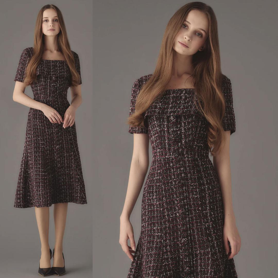 EmiriaWiz エミリアウィズ Camellia lady tweed one-piece カメリアレディ ツイードワンピース拍卖