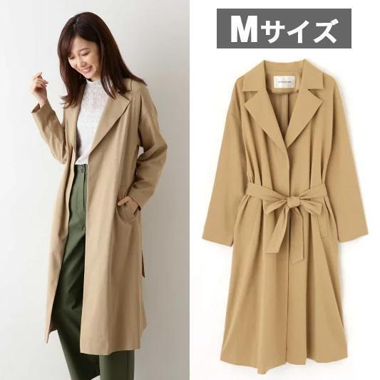 NATURAL BEAUTY BASIC ナチュラルビューティーベーシック 麻混オックスコート キャメル Mサイズ拍卖