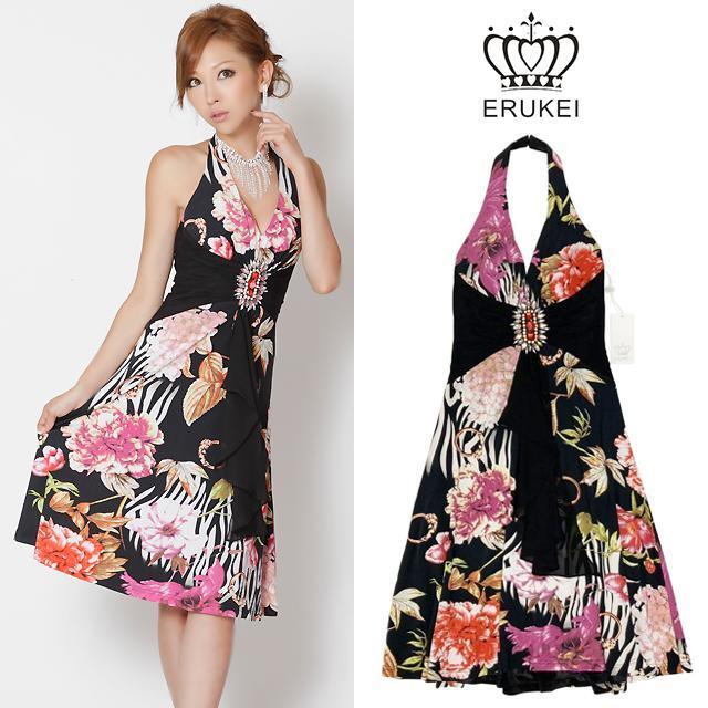 ERUKEI エルケイ フラワープリント ホルターネックドレス 21402 sugar シュガー拍卖