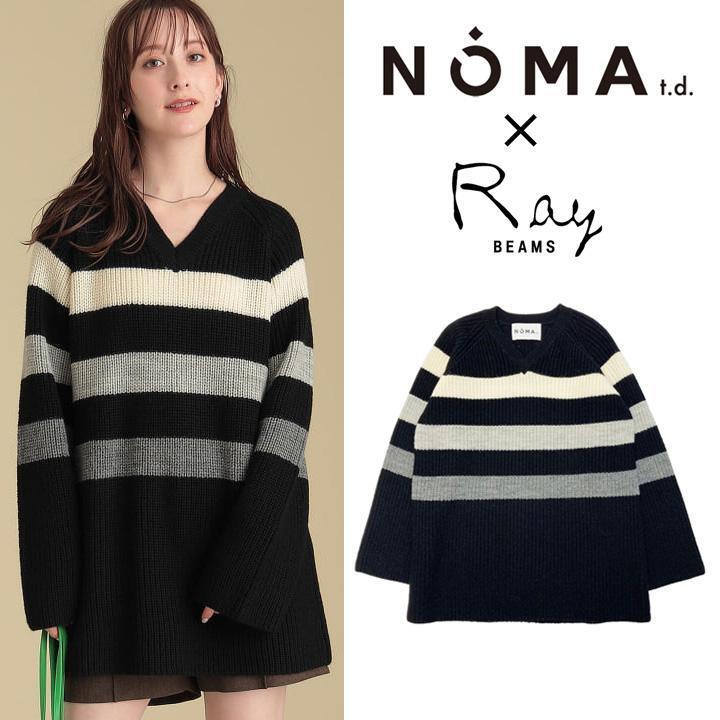 NOMA t.d. ノーマティーディー RayBEAMS別注 ビッグストライプニット拍卖