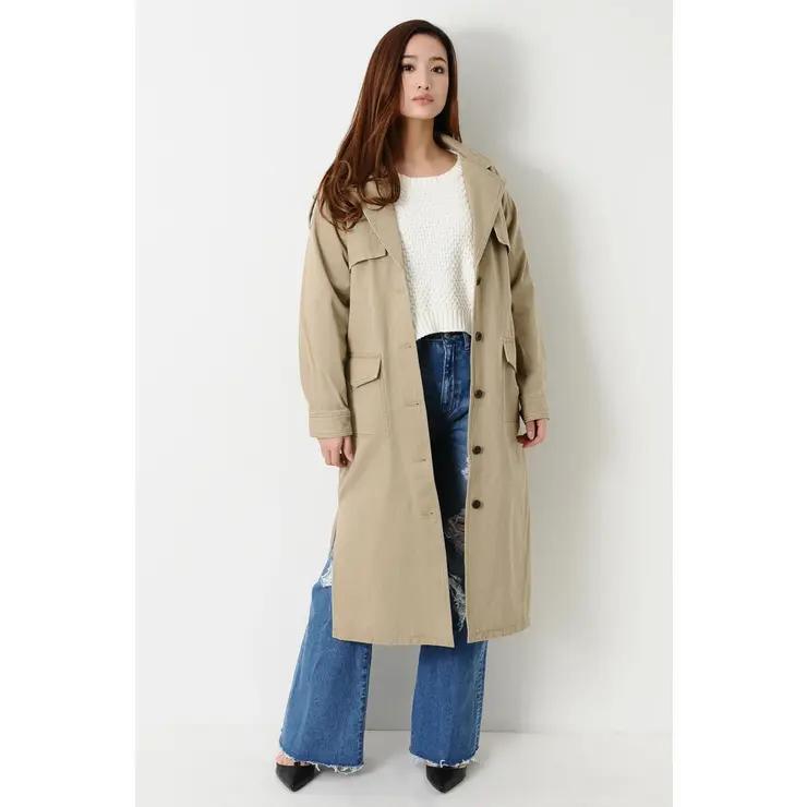 EGOIST エゴイスト シングルロングトレンチコート ベージュ拍卖