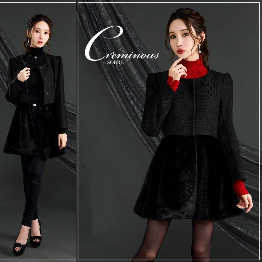 SOBRE ソブレ 《Creminous》フェイクファーペプラムジャケット拍卖