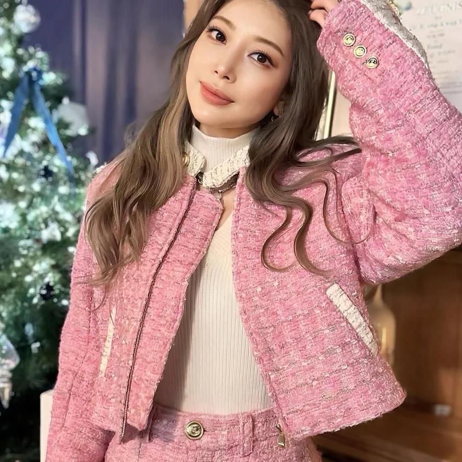 MIRROR9 ミラーナイン Candy tweed jacket キャンディツイードジャケット ブルゾン ピンク拍卖