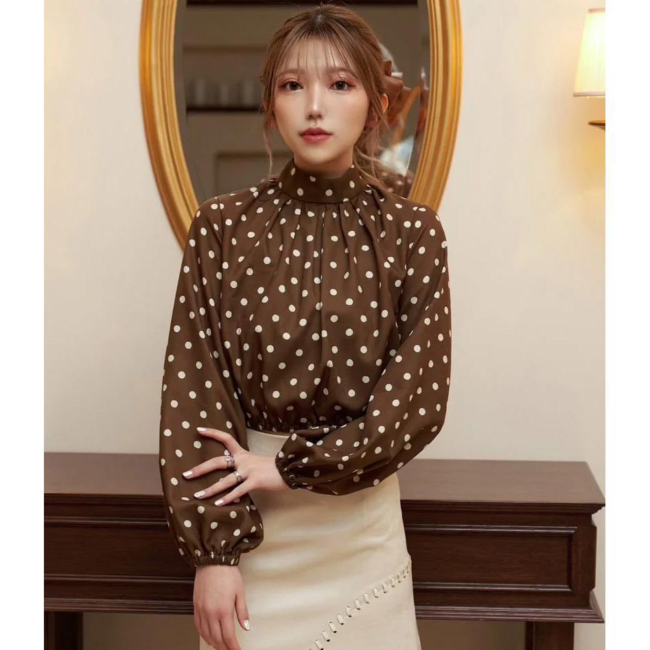 Darich ダーリッチ ドットボリュームトップス ブラウン拍卖