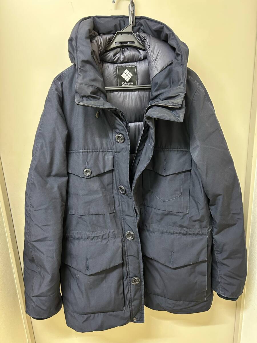 Columbia コロンビア Black Label ダウンジャケット Lサイズ NAVY 201 PM0107 中古品拍卖