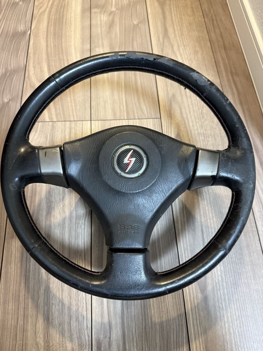 日産 純正 S15 シルビア ステアリング ハンドル 赤ステッチ 旧車 当時物 NISSAN SILVIA ドリフト レザー拍卖