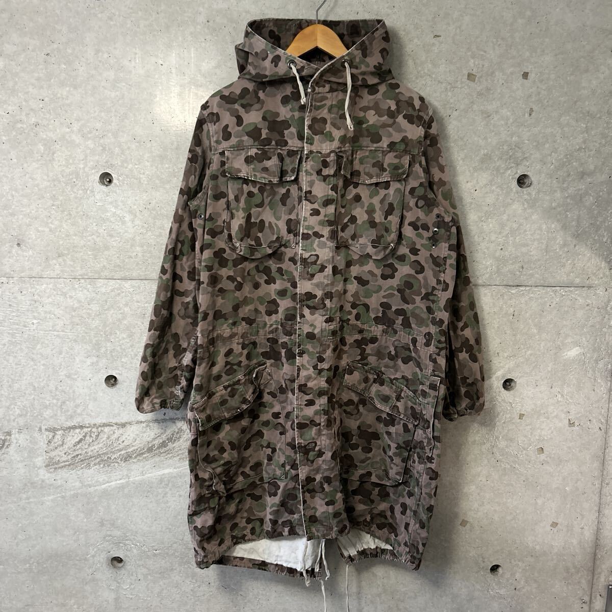 60s オーストラリア軍 ピードットカモ モッズコート フィッシュテール パーカー ミリタリー 軍モノ 迷彩 ヴィンテージ ビンテージ レア L拍卖