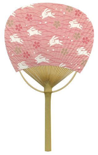 うちわ 桜うさぎ 木製拍卖