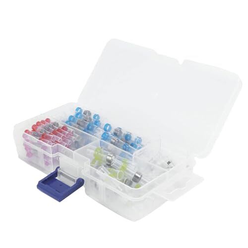 圧着スリーブ 防水圧着スリーブ 熱収縮チューブ 100個入 4サイズ 透明末端コネクタ 圧着端子 半田スリーブ 防水ハンダスリーブ拍卖