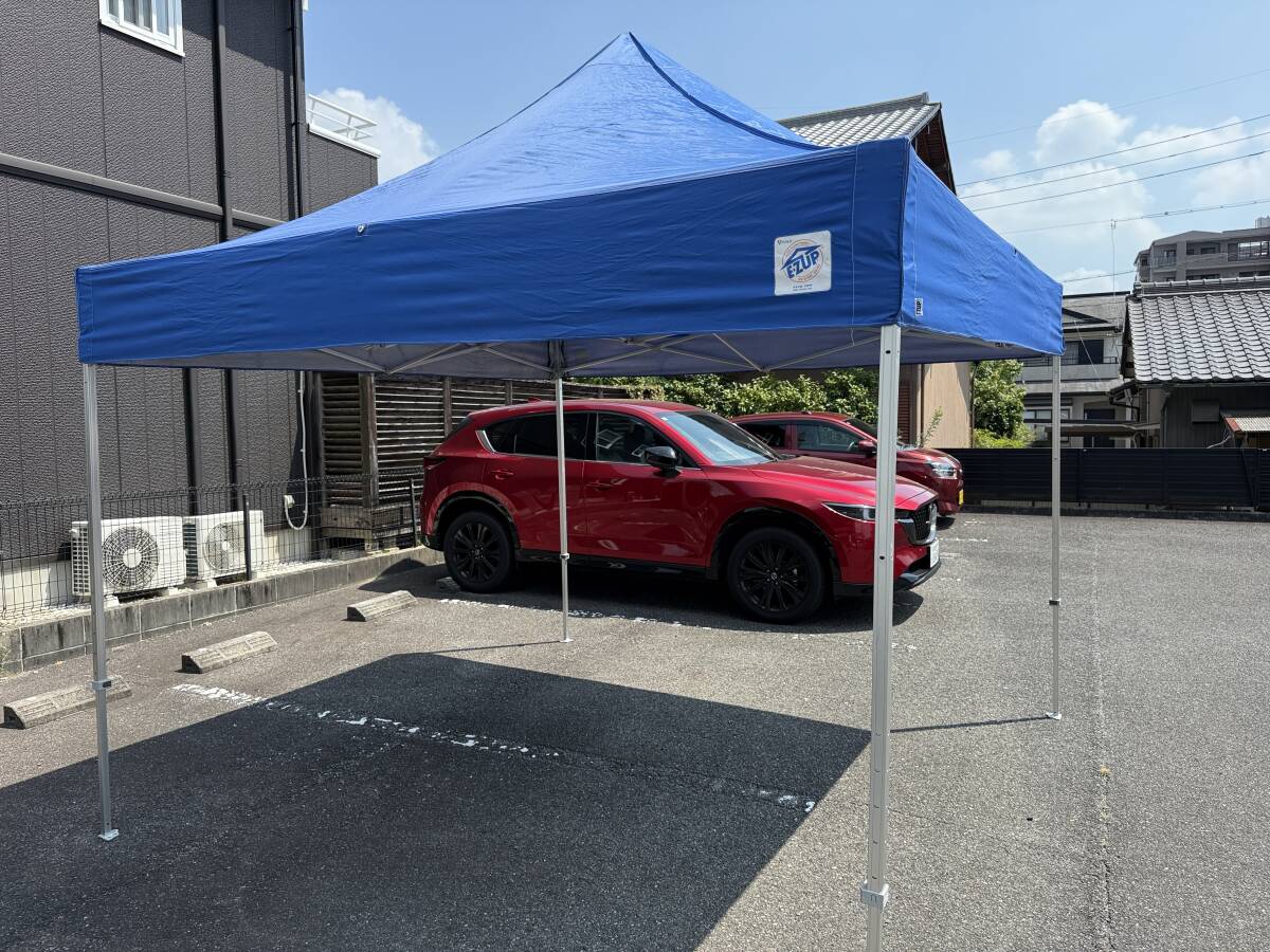 【中古品】イージーアップテントE-ZUP デラックスシリーズ アルミ骨組み 3Mx3M 青天幕はドリーム流用拍卖