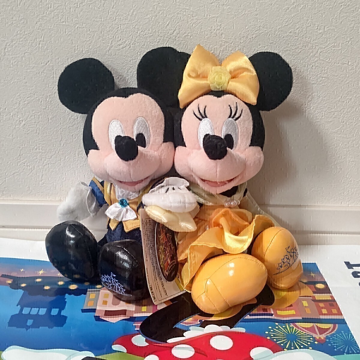 ディズニーランド 31周年 ミッキー ミニー ペアぬいぐるみ 美女と野獣 TDR TDL拍卖